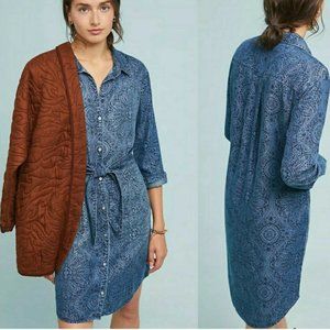 Anthropologie Cloth & Stone Chambray Shirt Dress